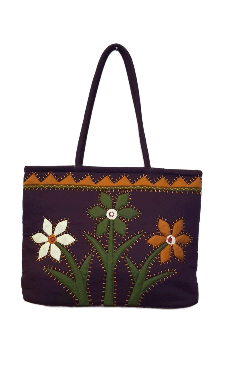 Attractive violet bags with flower and branches